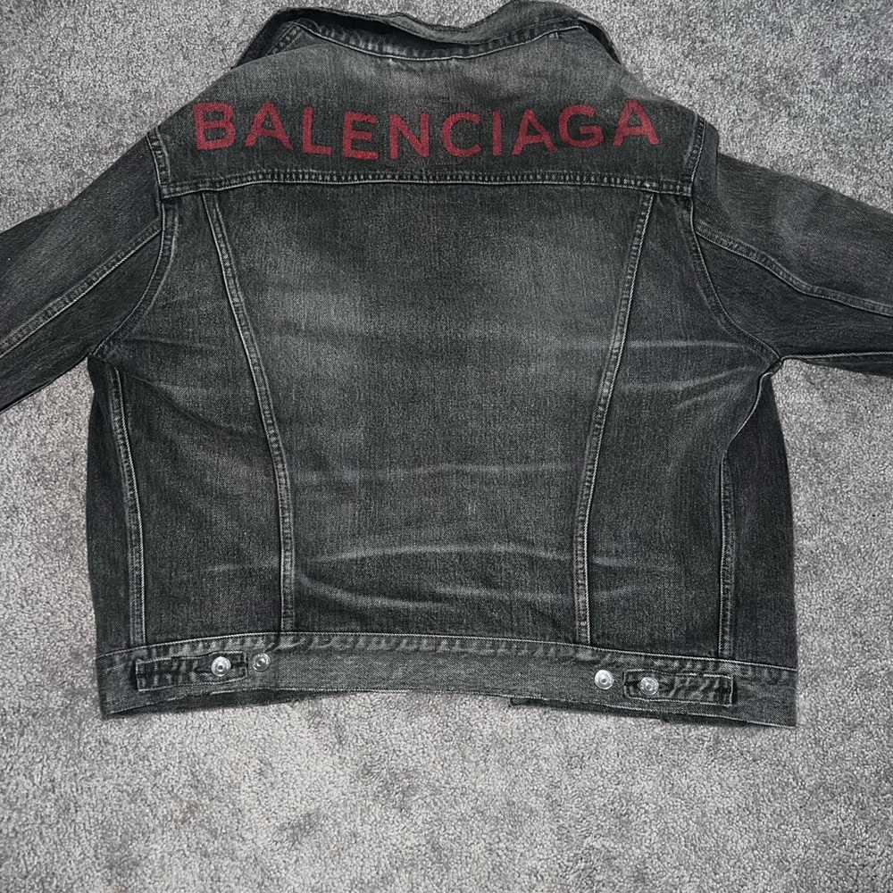 Black Balenciaga Jean Jacket